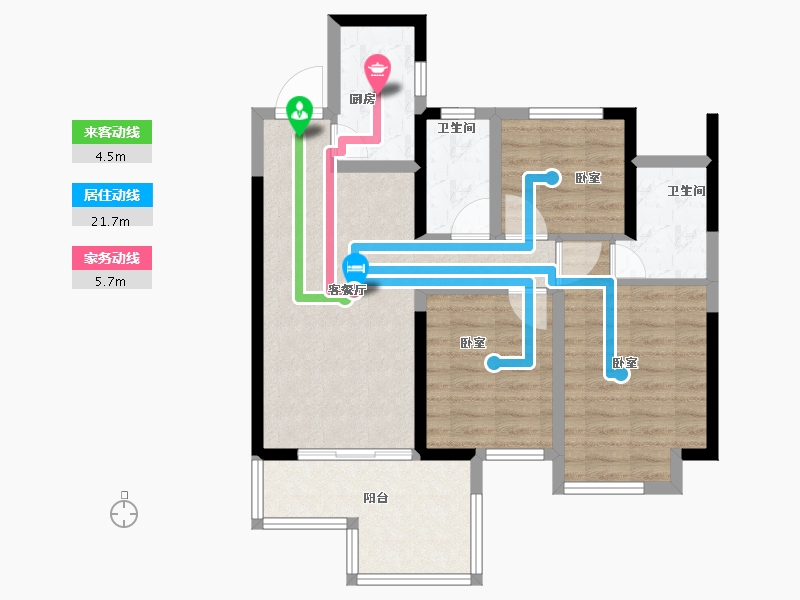 河南省-新乡市-蓝光凤湖长岛国际社区-76.34-户型库-动静线