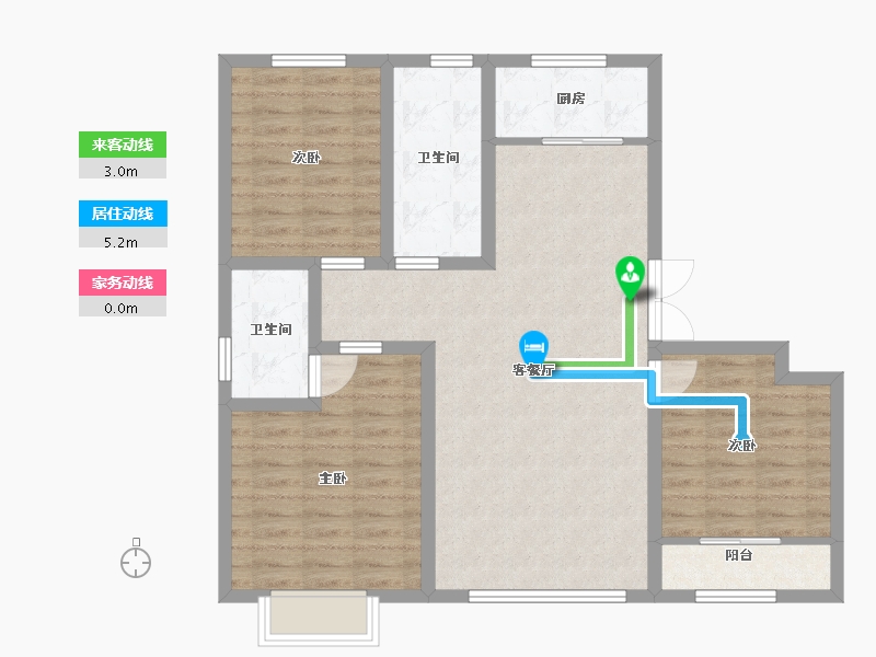 山东省-潍坊市-中房幸福名都-89.60-户型库-动静线