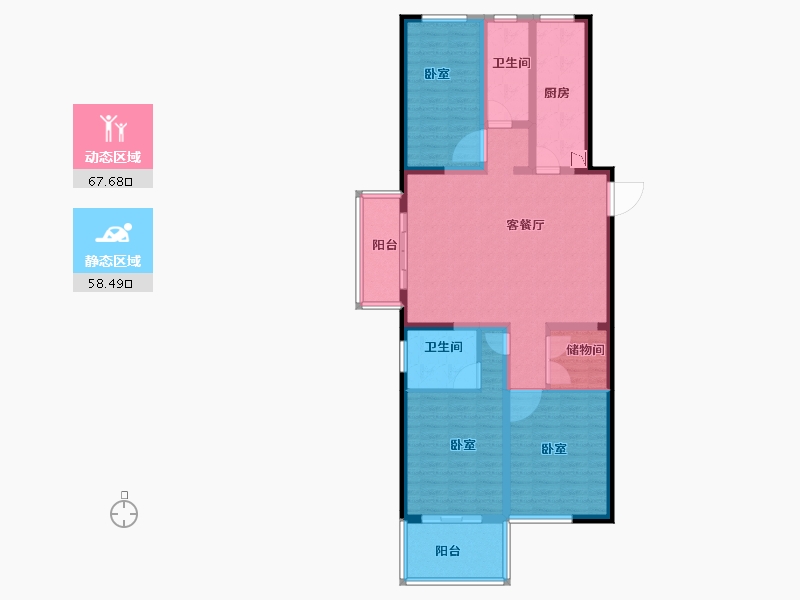 河南省-洛阳市-万富熙悦城-112.53-户型库-动静分区