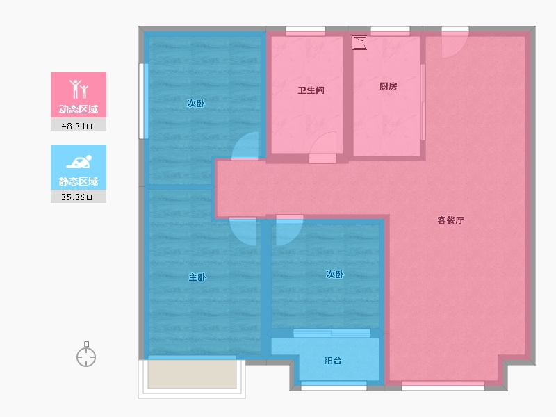 山东省-济南市-鸿府公馆-74.20-户型库-动静分区