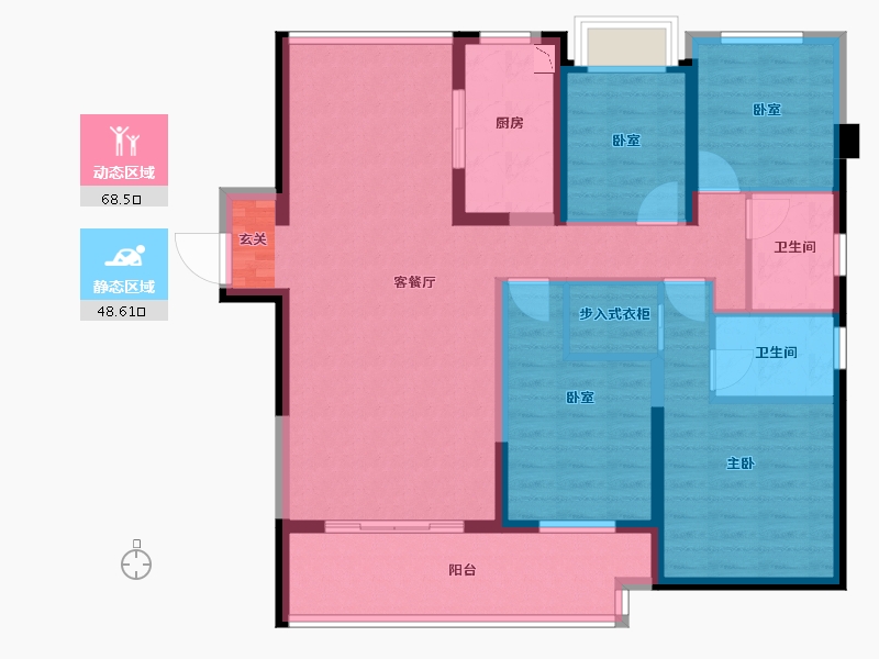 福建省-漳州市-中海上湾-104.00-户型库-动静分区