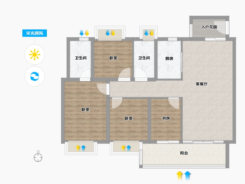 福建省-泉州市-石狮旭辉城-102.00-户型库-采光通风