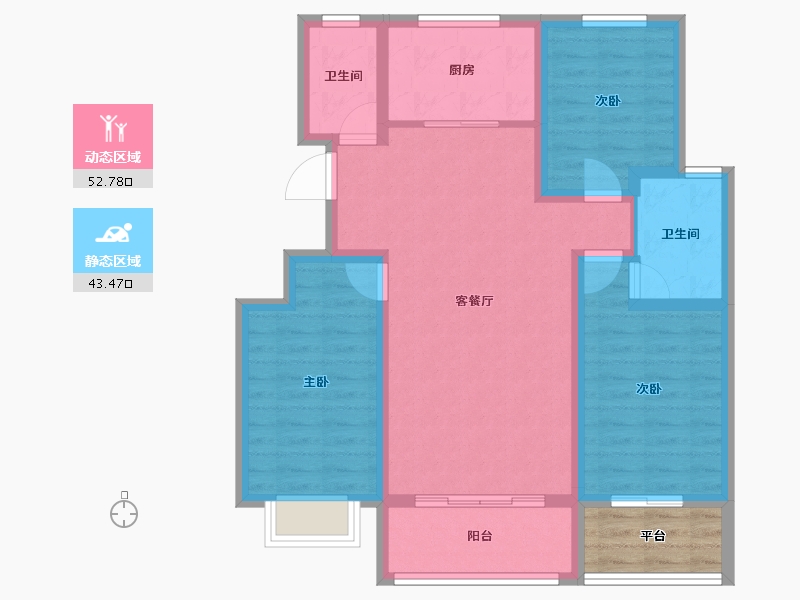 安徽省-宣城市-旌德状元府-89.96-户型库-动静分区