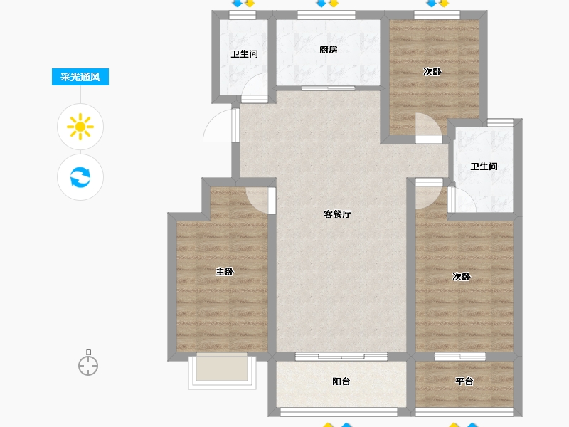 安徽省-宣城市-旌德状元府-89.96-户型库-采光通风