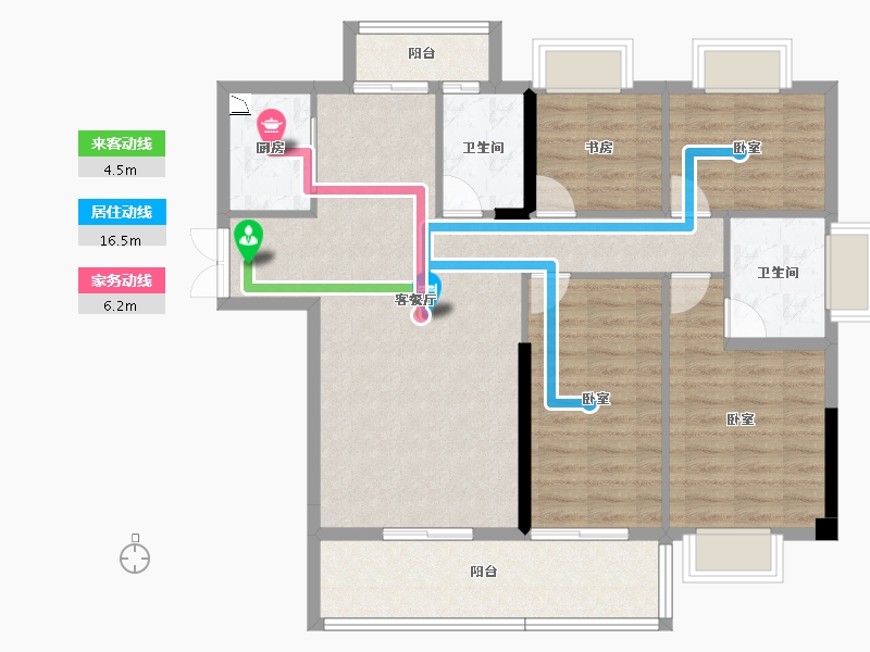 福建省-龙岩市-武平福景公园壹号-104.33-户型库-动静线