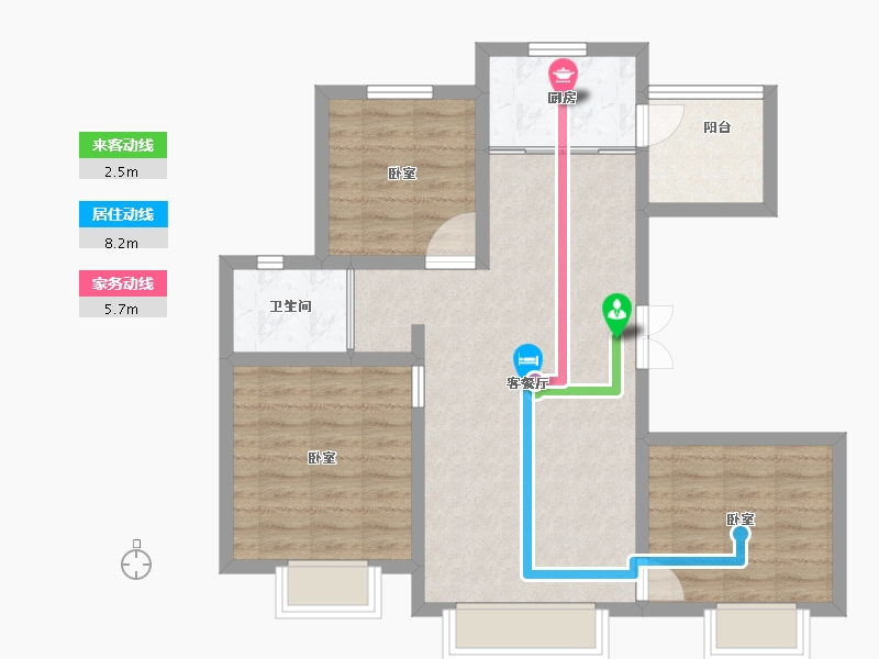 新疆维吾尔自治区-乌鲁木齐市-半山铭邸-77.35-户型库-动静线