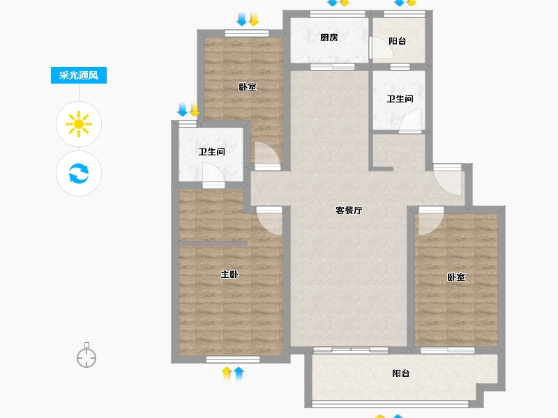 山东省-枣庄市-绿城·明月江南-110.28-户型库-采光通风