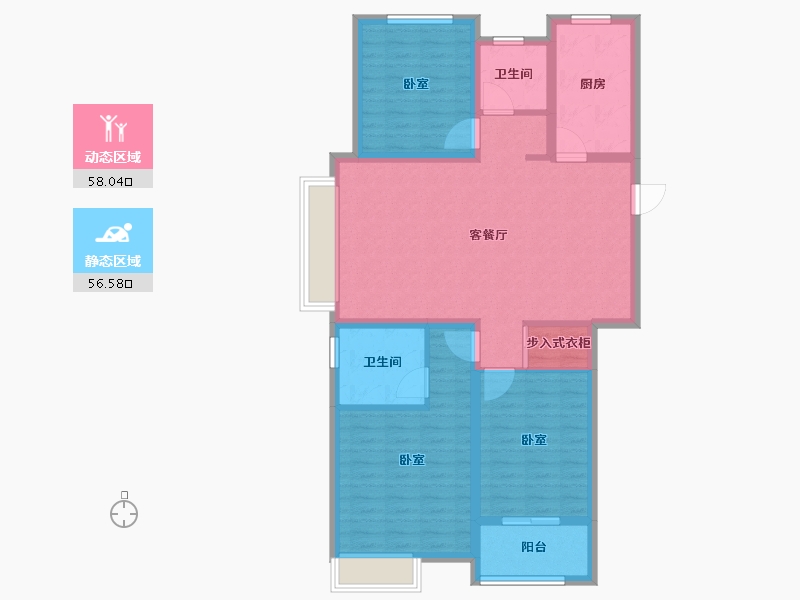 山东省-烟台市-国泰海韵华府-103.00-户型库-动静分区