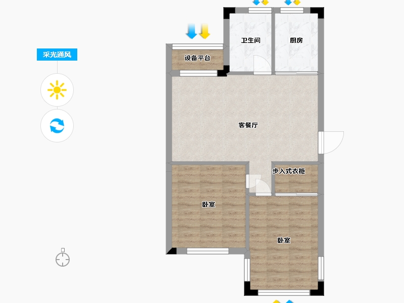 浙江省-舟山市-金鹰海悦府-63.10-户型库-采光通风