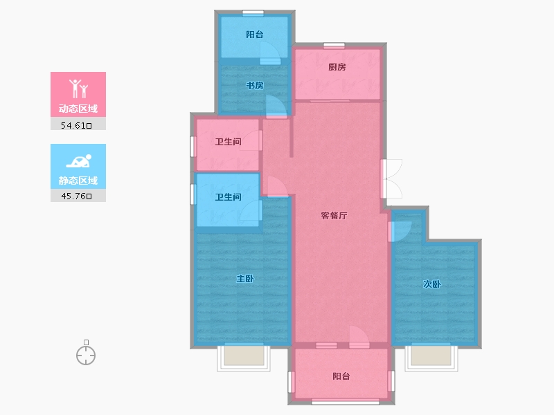 山东省-青岛市-绿阳锦绣城-89.00-户型库-动静分区