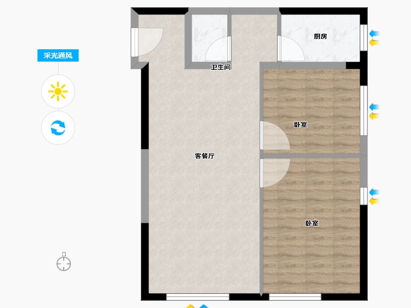 河南省-郑州市-正商紫辰园-70.90-户型库-采光通风