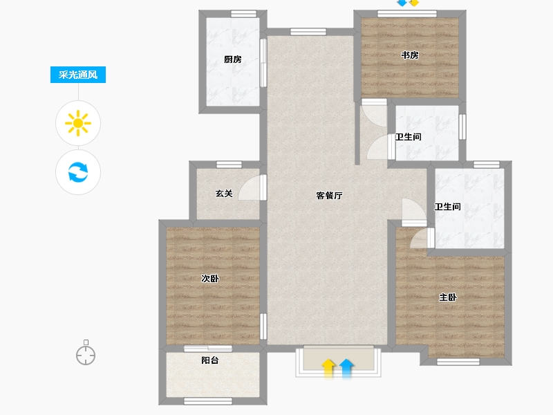 山东省-潍坊市-华夏天元-102.40-户型库-采光通风