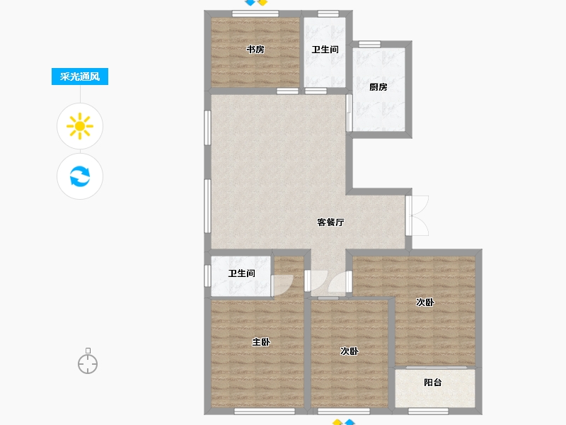 山东省-潍坊市-华安凤凰嘉苑-110.20-户型库-采光通风