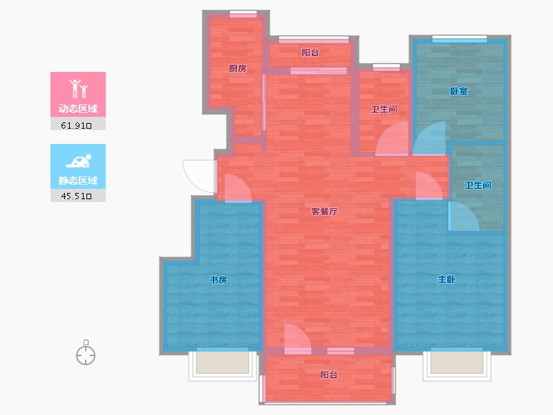 山东省-青岛市-国际海洋智区 云府-96.00-户型库-动静分区