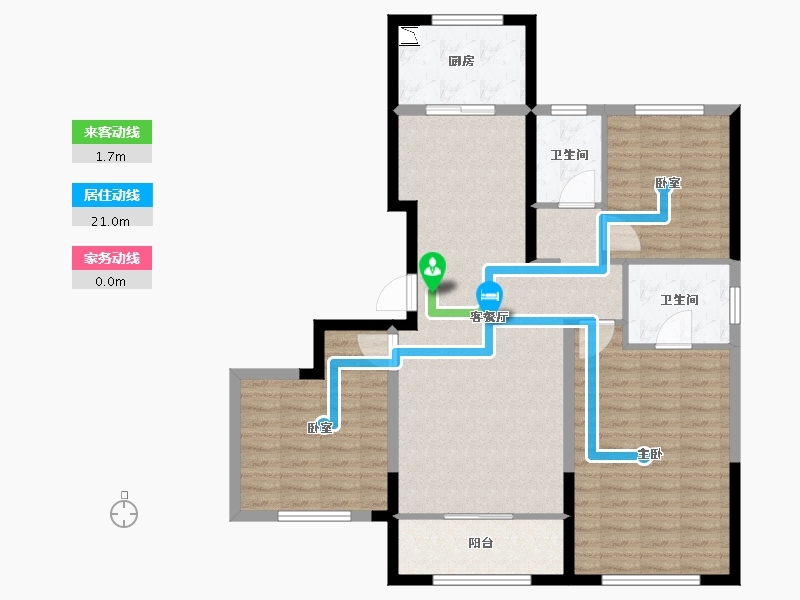 山东省-烟台市-金地浅山艺境玺湖-104.00-户型库-动静线