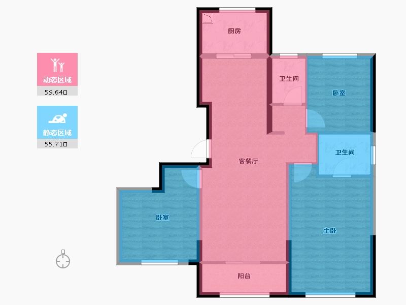 山东省-烟台市-金地浅山艺境玺湖-104.00-户型库-动静分区