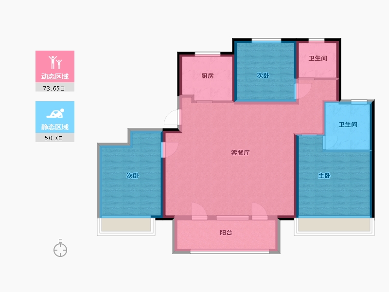 山东省-潍坊市-湖畔樾山-112.00-户型库-动静分区