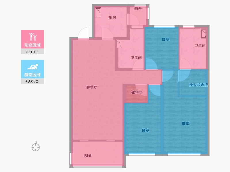 山东省-菏泽市-恒大绿洲-108.06-户型库-动静分区