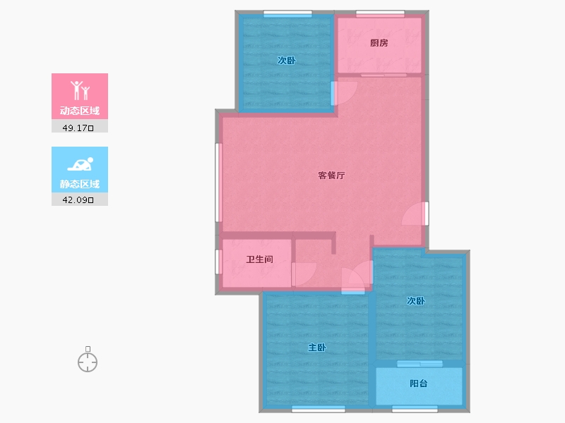 山东省-潍坊市-峡山·凤栖第-81.60-户型库-动静分区