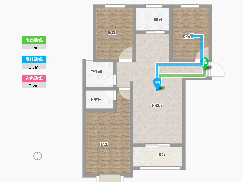 河南省-新乡市-新乡天宝华庭-99.07-户型库-动静线