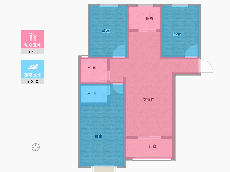 河南省-新乡市-新乡天宝华庭-99.07-户型库-动静分区