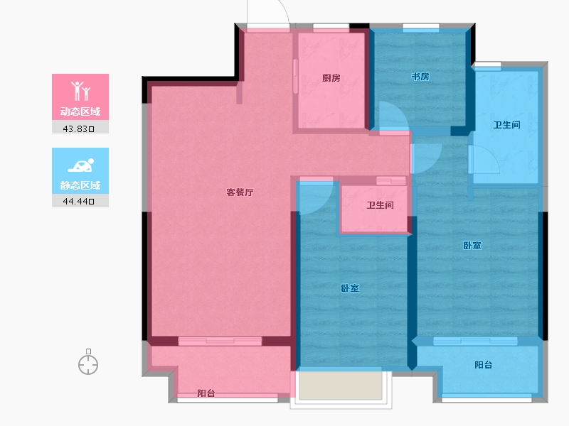 浙江省-绍兴市-杭钢万科紫晶首府-78.00-户型库-动静分区