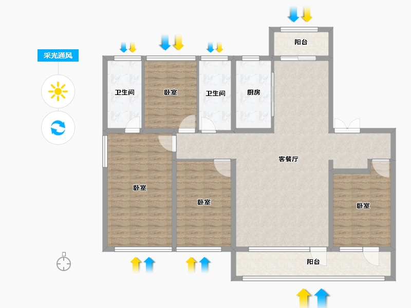 山东省-济南市-融创东山府-141.99-户型库-采光通风