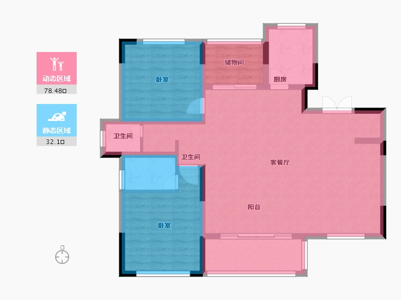 河南省-郑州市-东润银基望京-100.00-户型库-动静分区