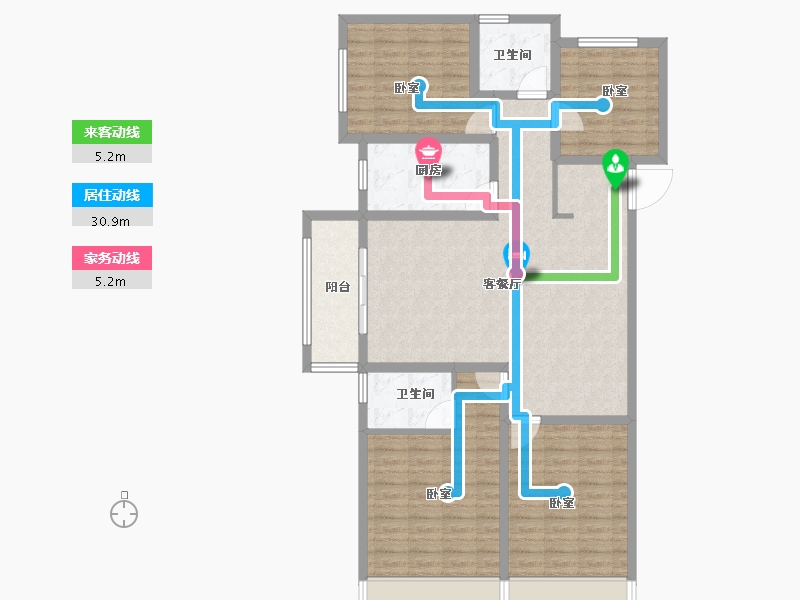 山东省-菏泽市-洪盛锦绣城-116.98-户型库-动静线