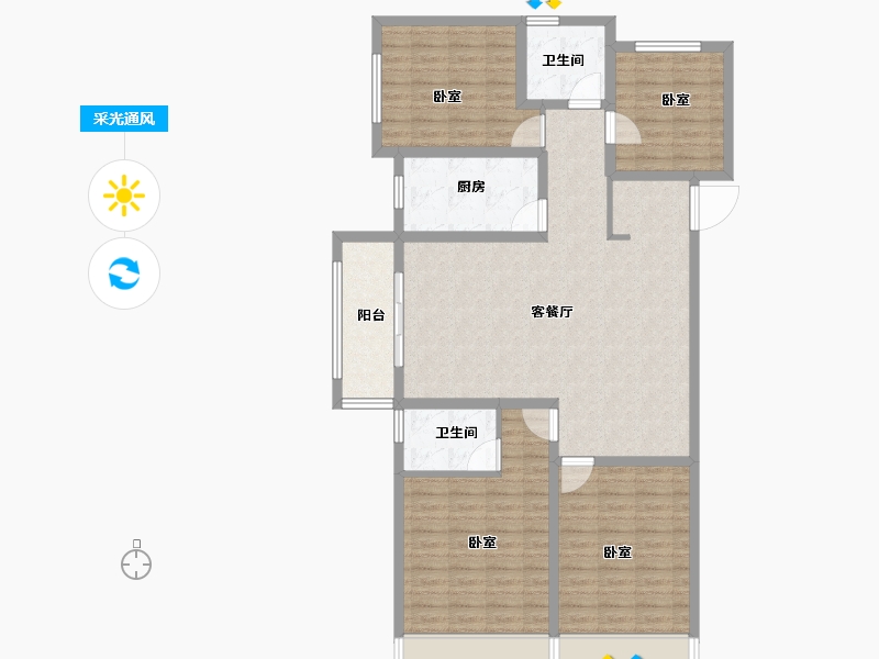 山东省-菏泽市-洪盛锦绣城-116.98-户型库-采光通风