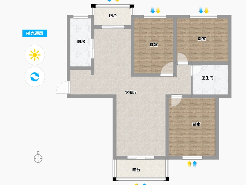 河南省-安阳市-天宏美好生活家园-106.00-户型库-采光通风