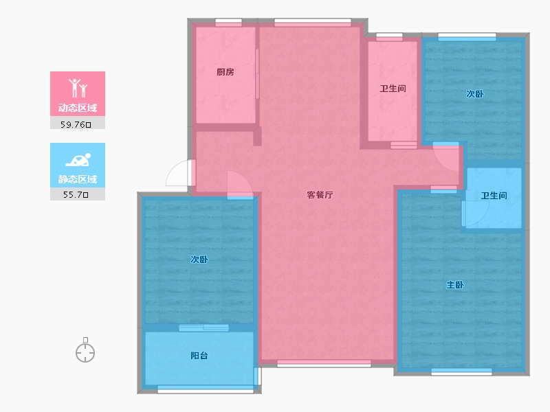 山东省-潍坊市-峡山·凤栖第-103.20-户型库-动静分区