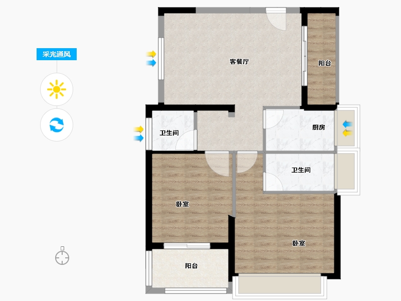 河南省-焦作市-和诚外滩-80.57-户型库-采光通风