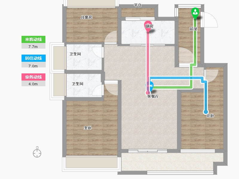 安徽省-宣城市-昊域公园四季-94.00-户型库-动静线