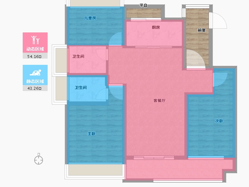 安徽省-宣城市-昊域公园四季-94.00-户型库-动静分区