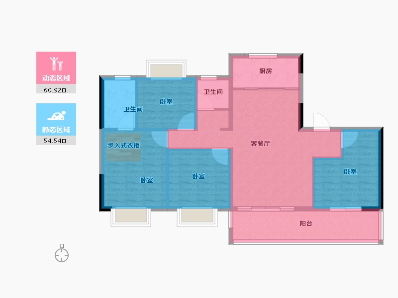 福建省-莆田市-三盛·中梁|璞悦风华-105.00-户型库-动静分区