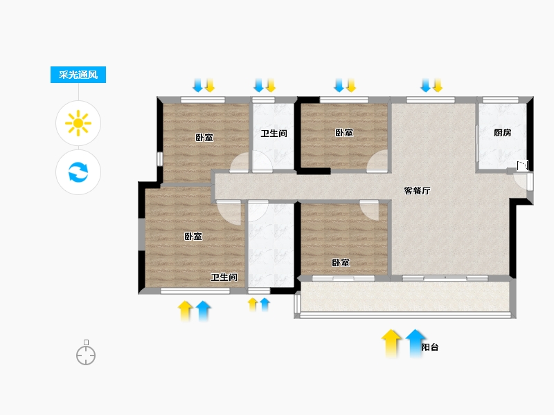 福建省-莆田市-皇庭美域·外滩玉玺-102.99-户型库-采光通风