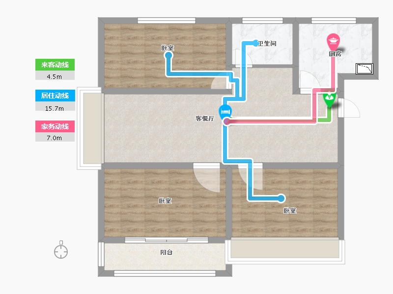 山东省-菏泽市-军威舜馨苑-84.00-户型库-动静线