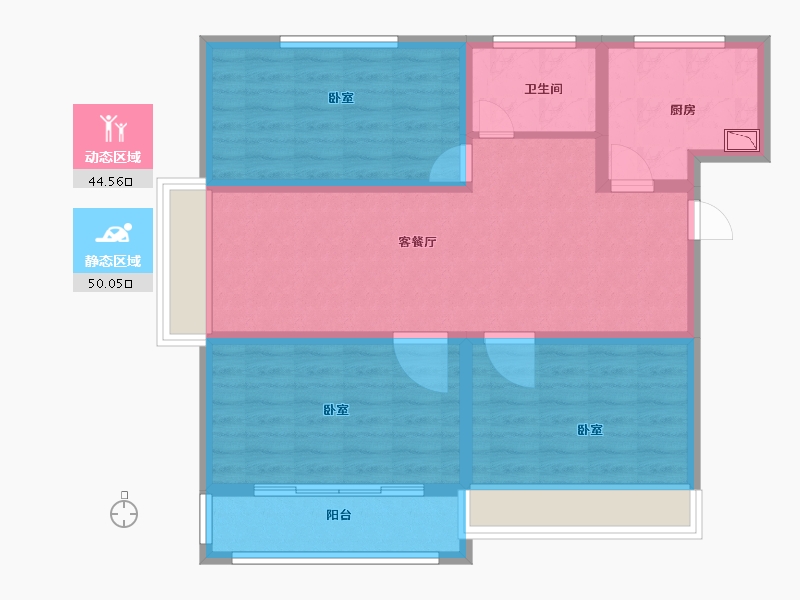 山东省-菏泽市-军威舜馨苑-84.00-户型库-动静分区