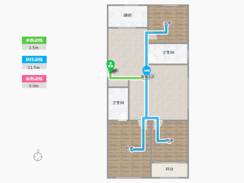 山东省-烟台市-鑫发小区东区-101.06-户型库-动静线