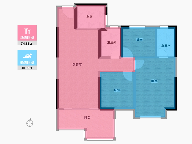 河南省-新乡市-蓝光凤湖长岛国际社区-85.50-户型库-动静分区