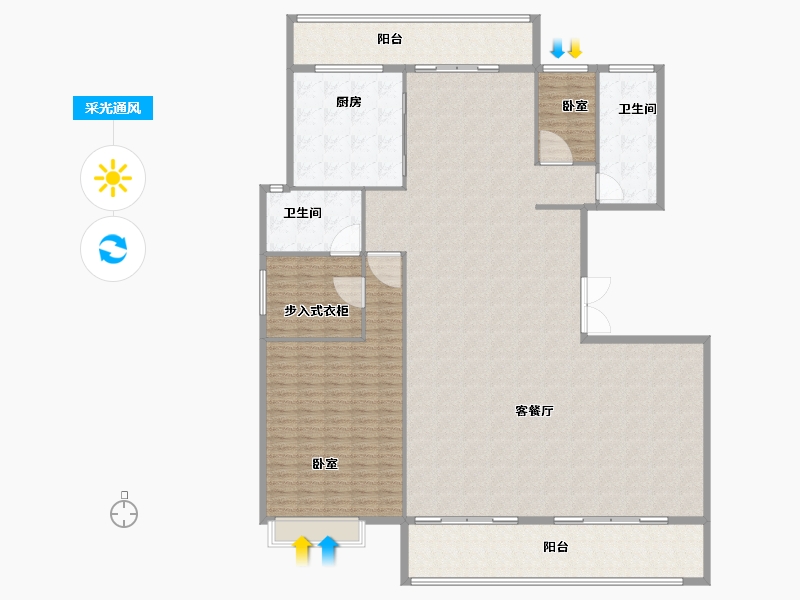 河南省-郑州市-御品蔚来云城-253.01-户型库-采光通风