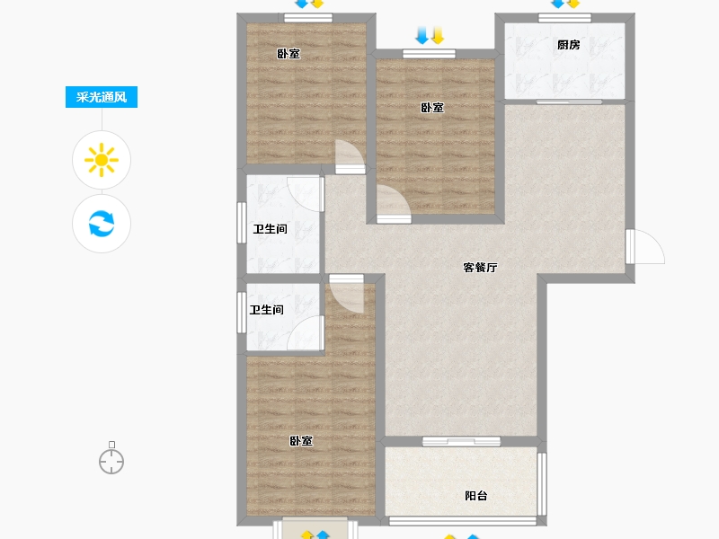 河南省-安阳市-天和人家-106.19-户型库-采光通风