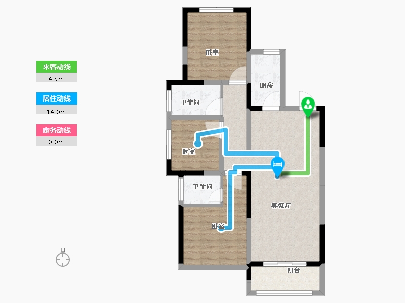 河南省-焦作市-盛业清华园-85.47-户型库-动静线