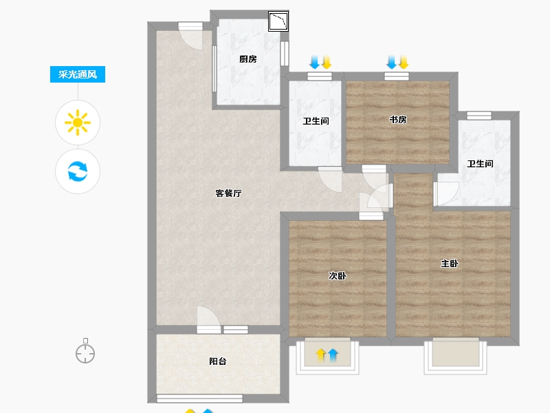 山东省-青岛市-中梁首府-83.00-户型库-采光通风