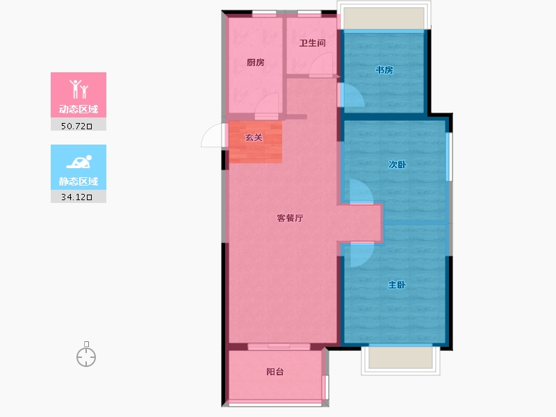 安徽省-滁州市-香江黄金时代-75.99-户型库-动静分区