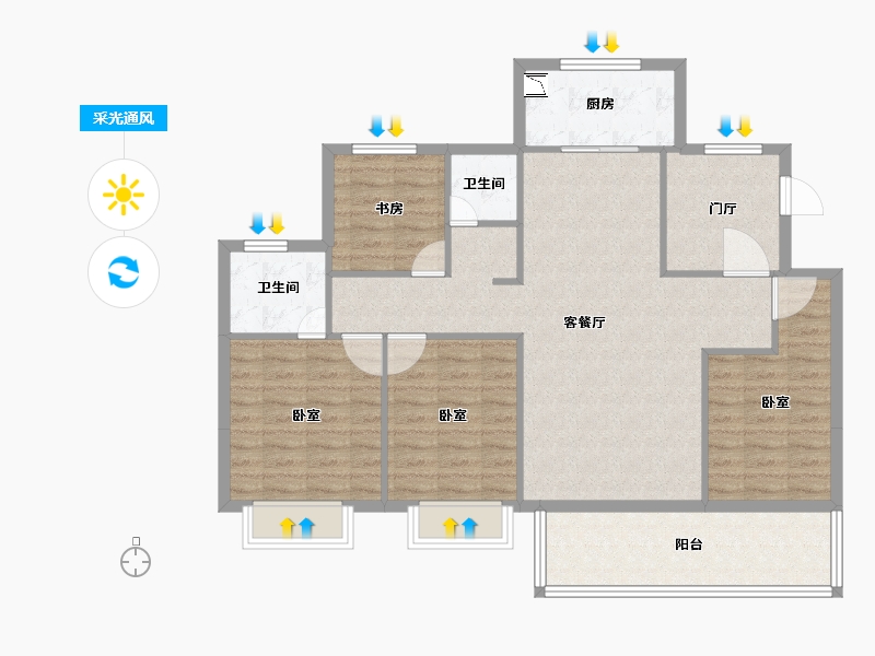 福建省-莆田市-中科·东庄城-107.99-户型库-采光通风