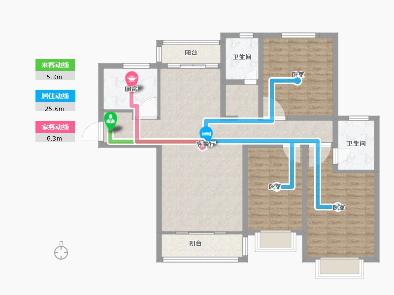 河南省-安阳市-紫御华府-107.63-户型库-动静线