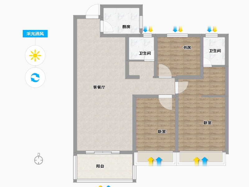 河南省-安阳市-昼锦锦泰苑-102.00-户型库-采光通风