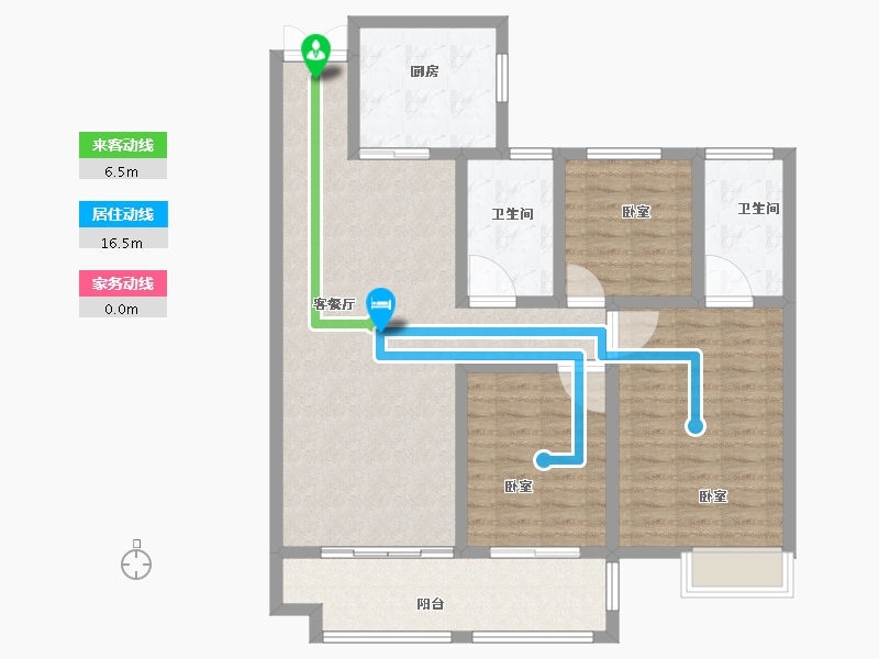 山东省-菏泽市-定陶维也纳国际城-107.36-户型库-动静线